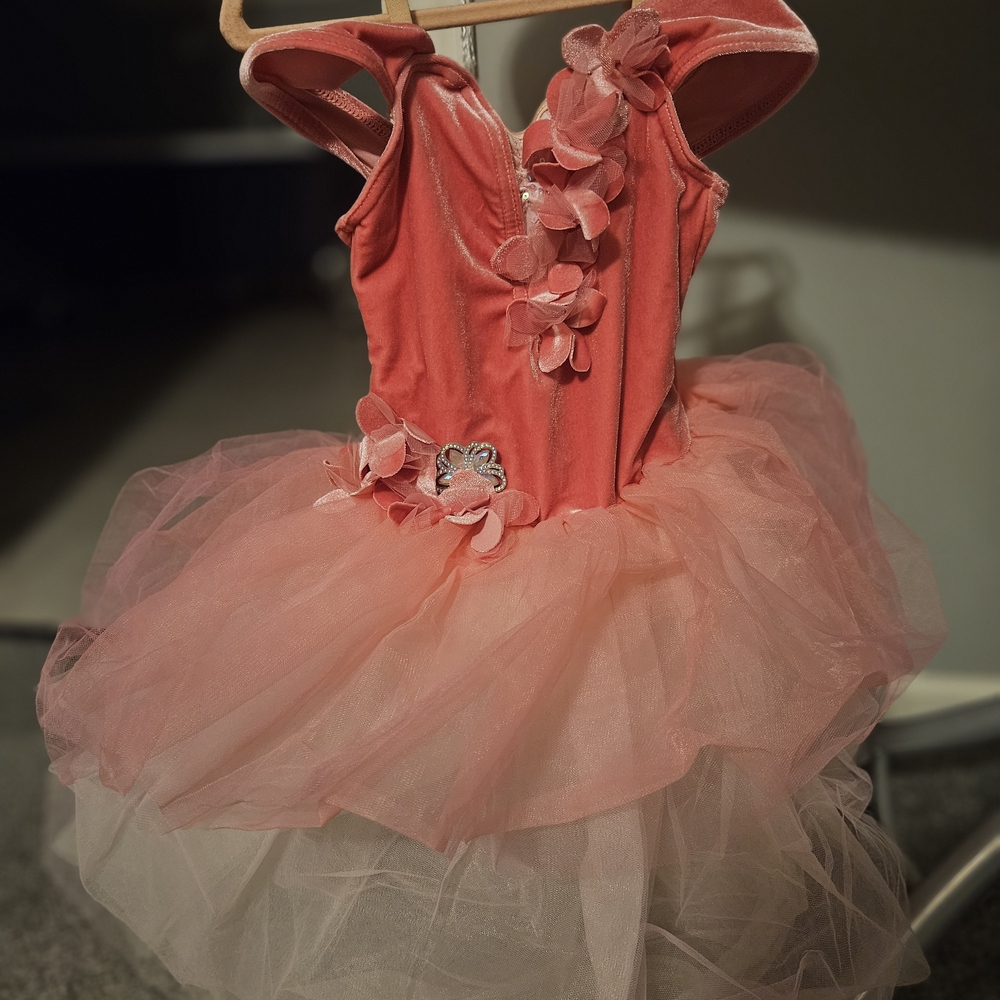Weissman Coral and Pink Kids Dance Costume